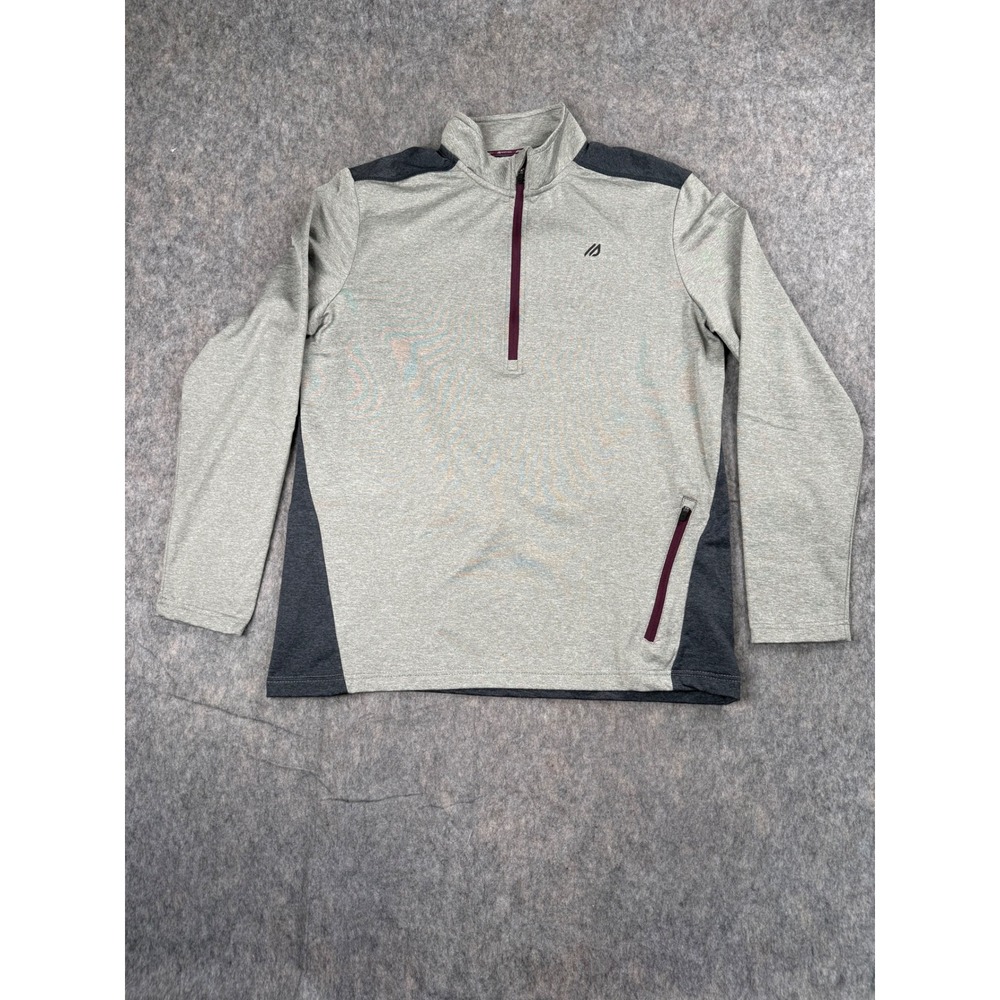 Eddie Bauer Motion Mens Medium Gray Colorblock FreeDry Quarter Zip Pullover Top